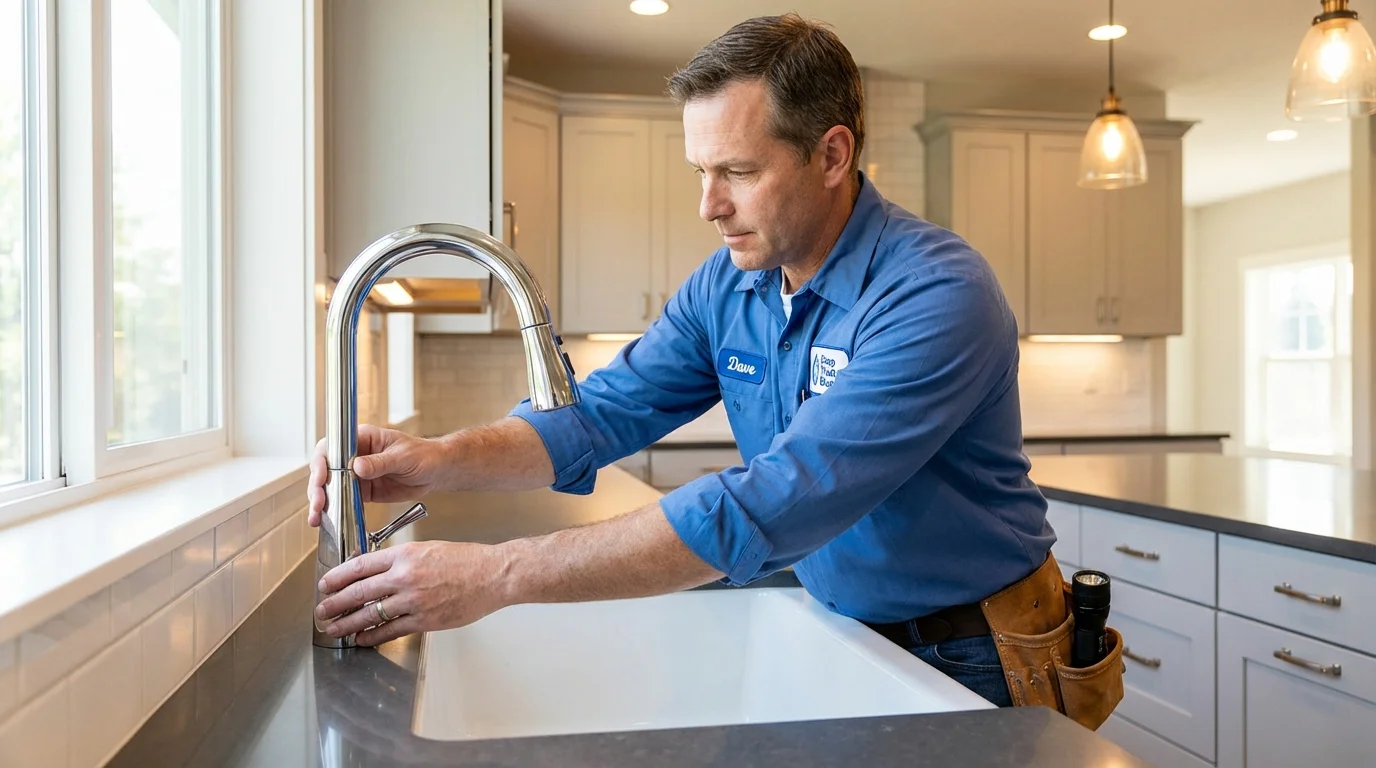 Kitchen faucet installation by Johns Plumbing LLC in Merrimack
